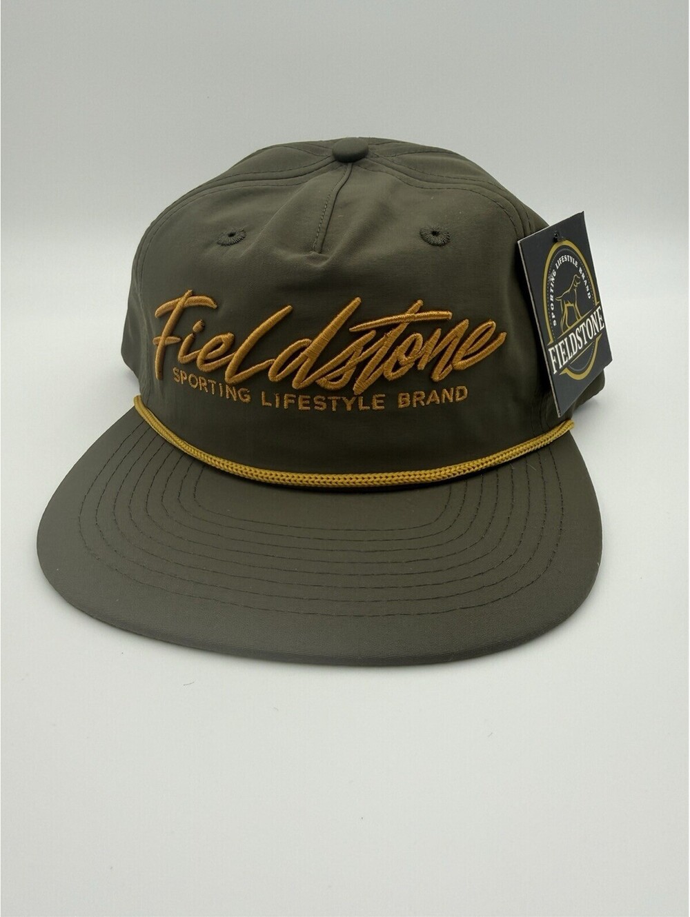 Fieldstone Men’s Hat SnapBack Hunting Fishing Rope Braid Nylon Cap Green NWT